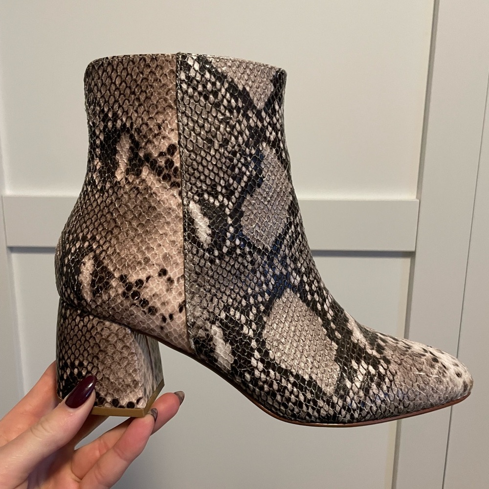 Chinese Laundry Snakeskin Pattern Ankle Boots